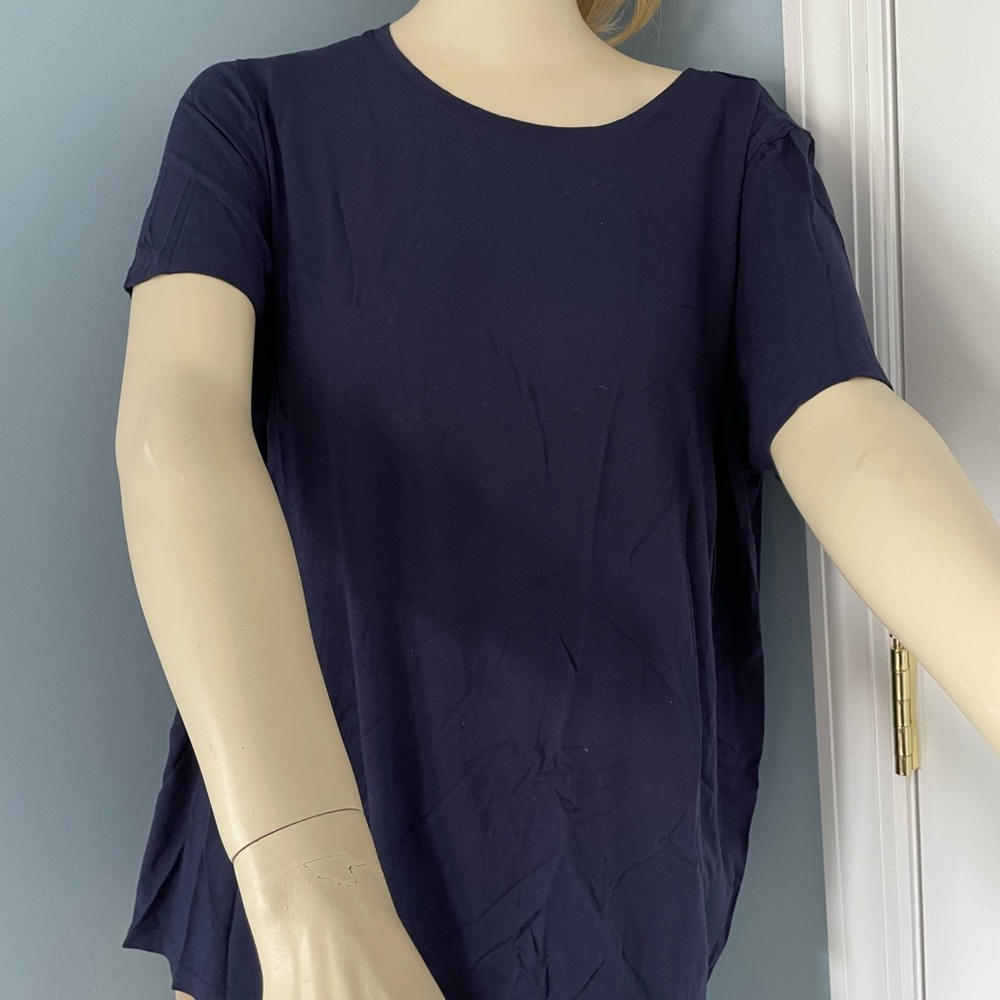 NWT Eileen Fisher Navy Blue Short sleeve Top size 1X